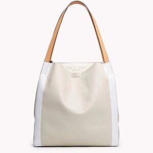 rag & bone Leather Passenger Tote - Sterling/White